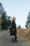 Kloss Tie Front Long Coat Black
