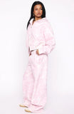 Hiding Away Wide Leg Sweatpants Pink Camo