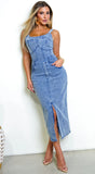 Sevinn Denim Midi Dress Blue