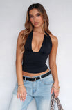 Girls Weekend Halter Top Black