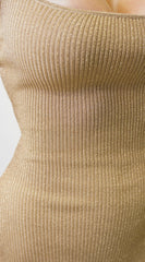 Calixa Lurex Midi Dress Gold
