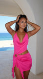 Kaivana Ring Detail Cutout Mini Dress Fuschia Pink