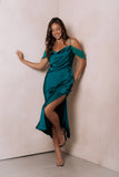Reyna Off Shoulder Maxi Dress Emerald Green