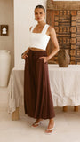 Aria Wide Leg Pants Chocolate