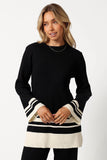 Lowell Top Black Off White