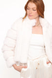 Velma Channel Faux Fur Jacket Cream