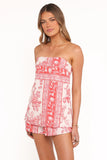 Rosemarie Strapless Top Rose Tile