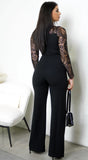 Virella Lace Long Sleeve Jumpsuit Black