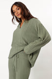 Sonole Cable Knit Sweater Khaki
