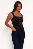 Katya Square Neck Top Rosette Ditsy