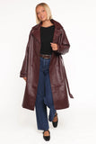 Vita Faux Leather Jacket Burgundy
