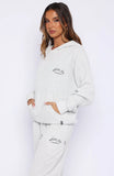 Moving Out Waffle Oversized Hoodie Light Grey Marle
