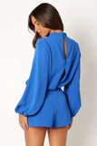 Galen Long Sleeve Romper Paris Blue