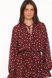 Michelle Romper Burgundy Polka Dot