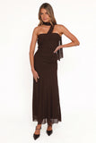 Charly One Shoulder Maxi Dress Brown