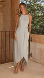 Genevieve Boat Neck Maxi Dress Sage