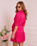 Adonie Striped Front Tie Mini Shirt Dress