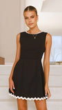 Aceline Mini Dress Black White