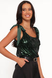 Miah Sequin Top Emerald
