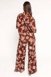 Samira Wide Leg Pant Orange Floral