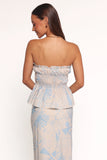 Elena Strapless Top Blue Soleil