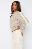 Stripe Me Down Knit Jacket Oat White