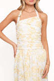 Jemma Halter Maxi Dress Yellow Floral