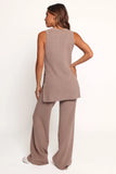 Ellory Knitted Pant Set Taupe Marle