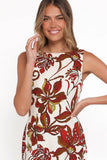 Aquarius Midi Dress Brown Floral
