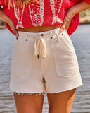 Jayah Drawstring Mid Rise Denim Shorts