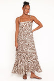 Kelsie Midi Dress Brown Zebra