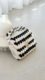Annabel Chunky Plaited Handbag Cream Black