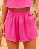 Nieve Pleated Linen Shorts