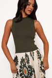 June Midi Dress Cream Olive