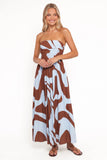 Nesta Maxi Dress Brown Blue