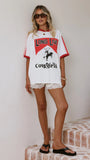 Long Live Cowgirls Oversized Tee White Red
