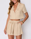 Modern Muse Cropped Short Sleeve Blazer