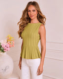 Refined Allure Pleated Peplum Top