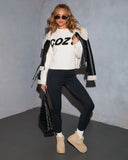 Cozy Mode Knit Graphic Sweater