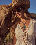Dakota Dream Western Turquoise Cross Necklace