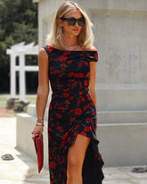 Gilded Love Floral Mesh Maxi Dress