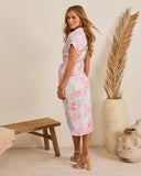 Glinda Wrap Tie Floral Midi Shirt Dress