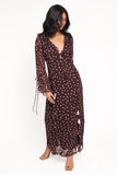 Delta Maxi Dress Plum Polka Dot