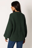 Meredith Ribbed Crewneck Knit Sweater Green