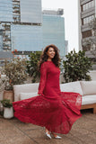 Keani Long Sleeve Maxi Dress Red