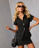 Julania Denim Button Up Top