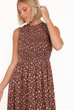 Lanna Maxi Dress Brown Floral