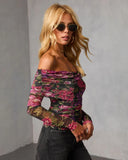 Ashara Printed Off The Shoulder Top