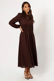 Roman Long Sleeve Maxi Dress Brown