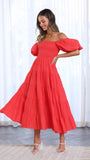 Chyna Midi Dress Red